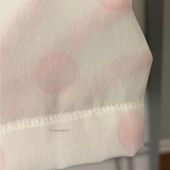 Christian Dior Vintage 6P (Fits like 0) Pleated Skirt Pink Polka Dots XS Ivory - Picture 13 of 16